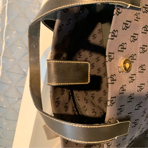 DOONEY & BOURKE Black Signature Large Canvas Authentic Tote.  AUTHENTIC VINTAGE - Picture 12 of 14